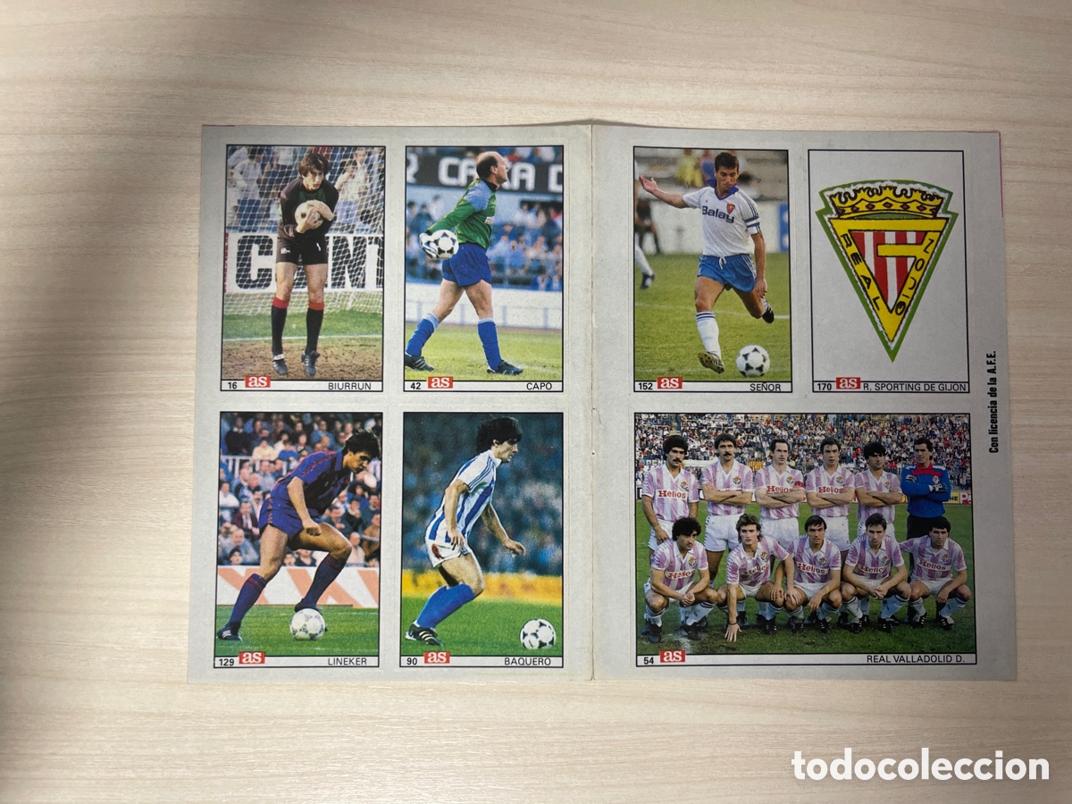Cromos de f&uacute;tbol: LAMINA 7 CROMOS 16 42 129 90 152 170 54 ASES DE LA LIGA 86 87 1986 1987 DIARIO AS