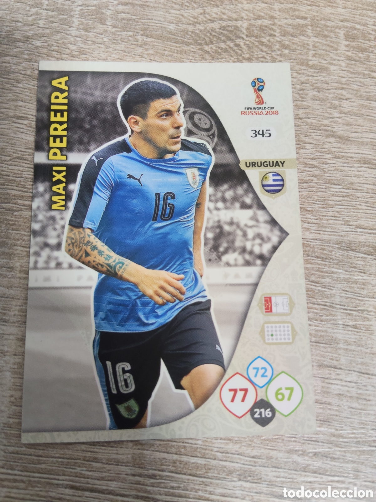 Cromos de f&uacute;tbol: Panini Adrenalyn mundial Rusia 2018 345 Maxi Pereira Uruguay