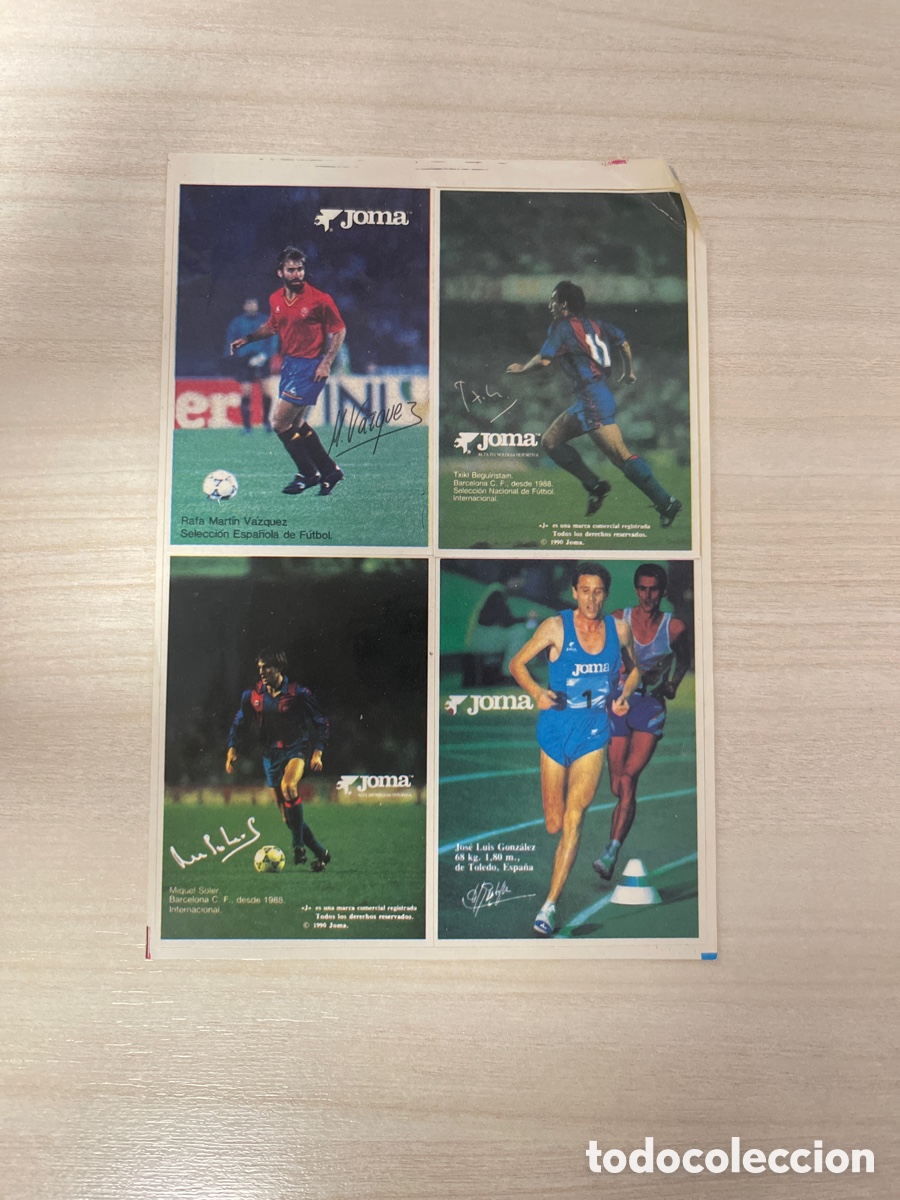 Figurine di Calcio: 4 CROMOS JOMA 1990 MARTIN VAZQUEZ BEGUIRISTAIN MIQUEL SOLER JOSE LUIS GONZALEZ