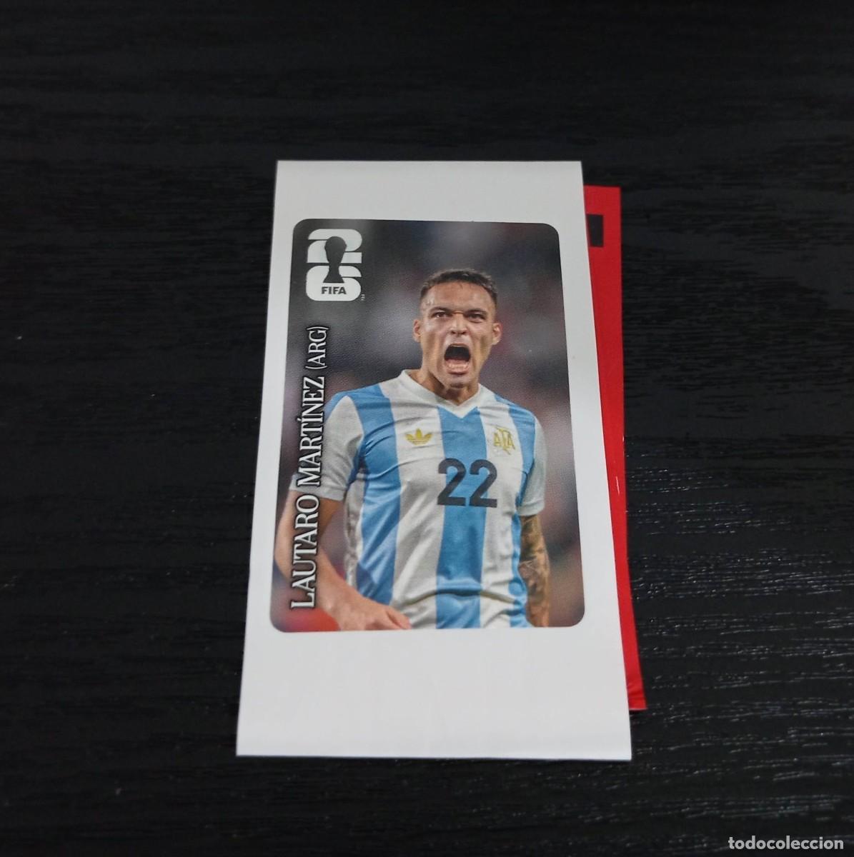 Cromos de f&uacute;tbol: -PANINI MUNDIAL 2026 : ETIQUETA CON CROMO LAUTARO MARTINEZ ( ARGENTINA ) -- COCA COLA --