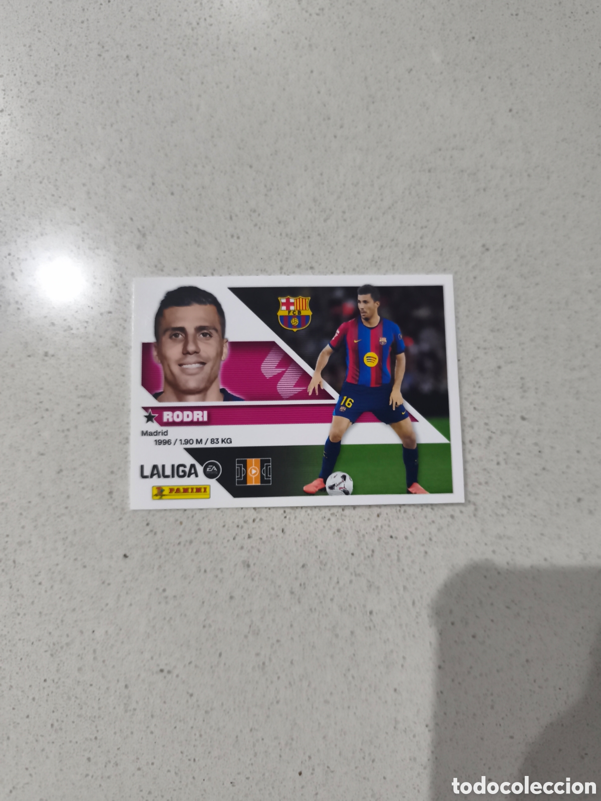 Cromos de f&uacute;tbol: CROMO N&Uacute;MERO 40 &Uacute;LTIMO FICHAJE RODRI FC BARCELONA. LIGA ESTE 26/27. PANINI.