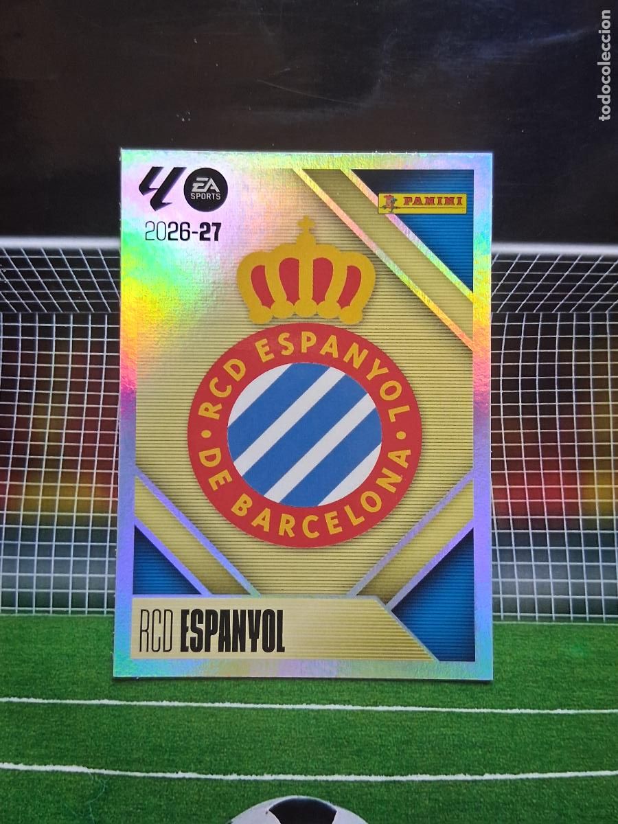 Cromos de f&uacute;tbol: 1 ESCUDO ESPANYOL ESPA&Ntilde;OL CROMOS EDICIONES ESTE LIGA FUTBOL PANINI 2026 2027 26 27