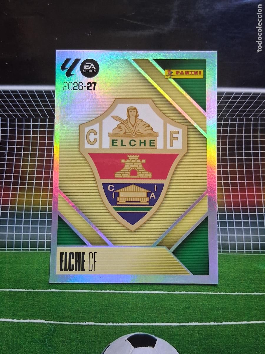 Cromos de f&uacute;tbol: 1 ESCUDO ELCHE CROMOS EDICIONES ESTE LIGA FUTBOL PANINI 2026 2027 26 27