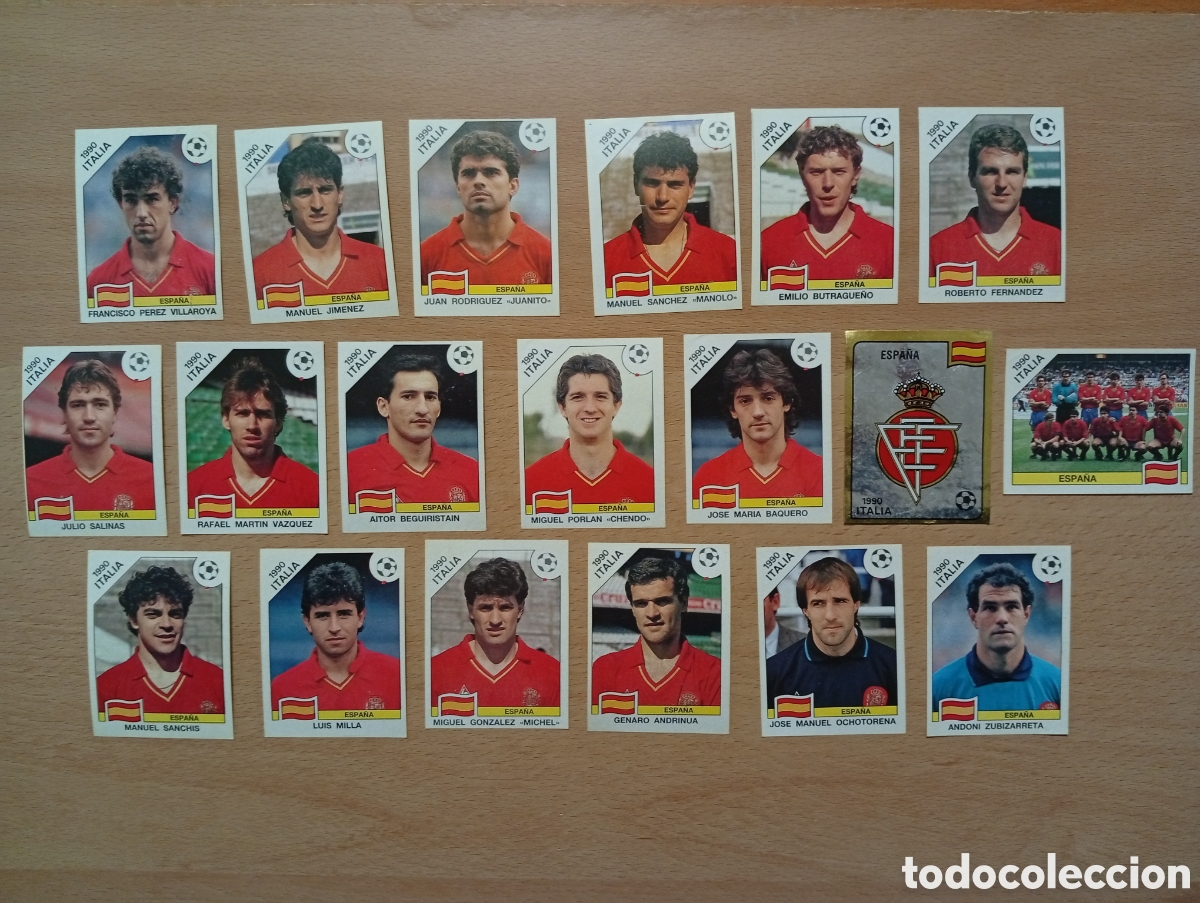 Figurine di Calcio: 1990 ITALIA 90 - 19 CROMOS SELECCION ESPA&Ntilde;OLA FUTBOL (COMPLETA) - ESPA&Ntilde;A - ED. CARVAJAL / PANINI