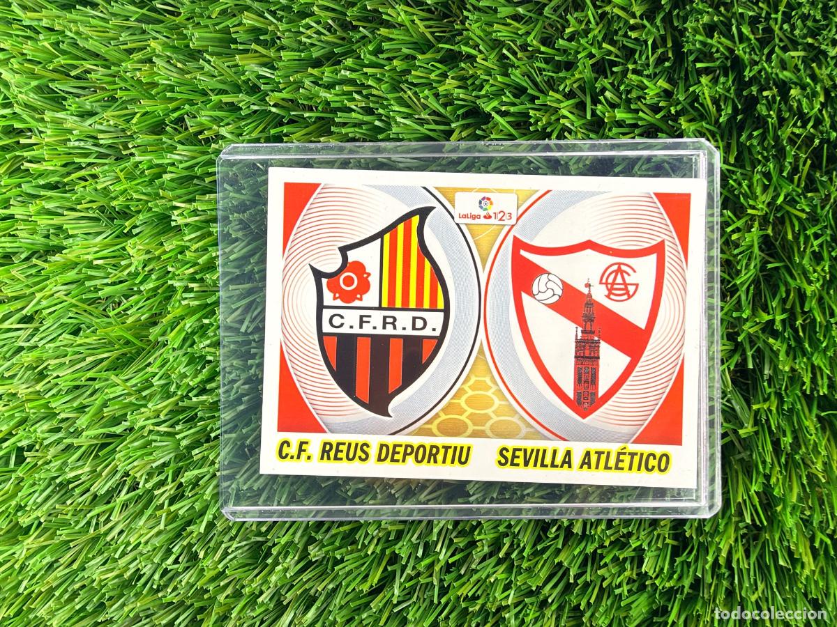 Cromos de f&uacute;tbol: N&ordm; 9 CF Reus - Sevilla Atl&eacute;tico Escudos La Liga 1, 2, 3 Liga Este 16 17