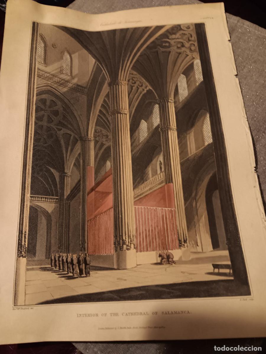 Cromos de f&uacute;tbol: WILLIAM BRADFORD: INTERIOR DE LA CATEDRAL DE SALAMANCA. 1810. 36,5 X 26 CM. BONITO GRABADO ORIGINAL