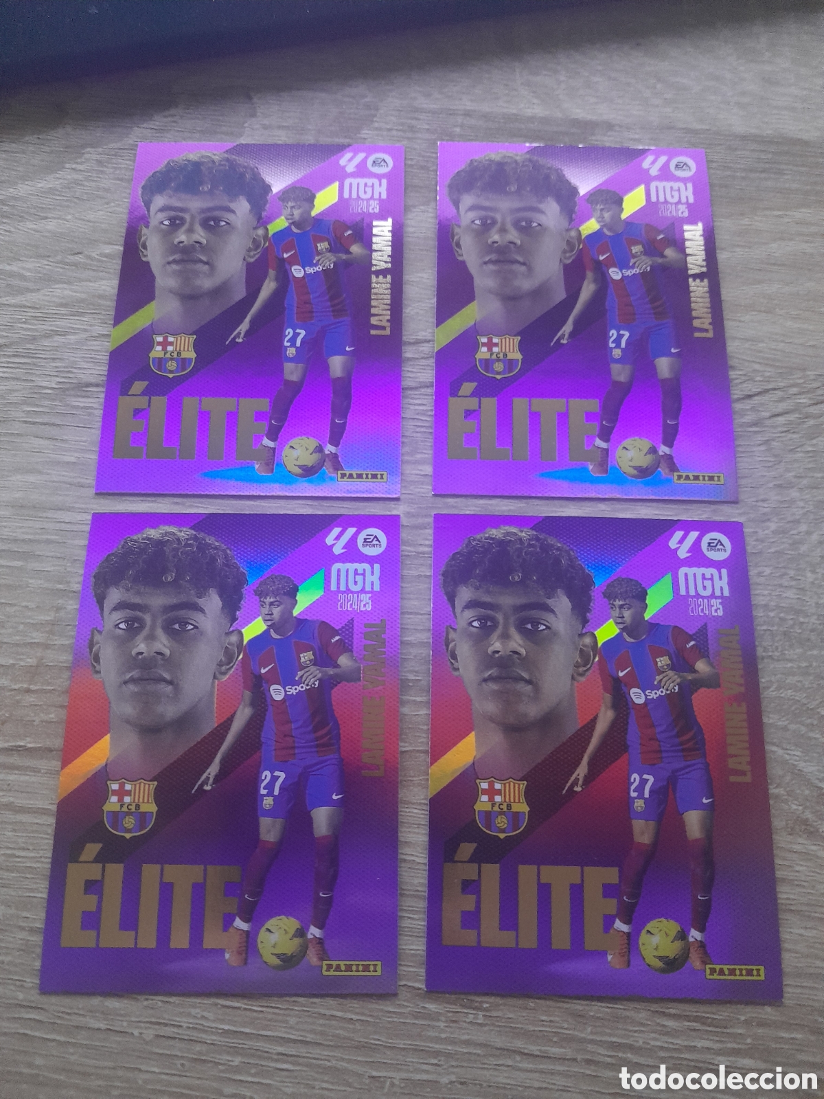 Cromos de f&uacute;tbol: Lote 4 cromos MEGACRACKS 2024 2025 MGK 24 25 ALBUM PANINI LIGA BARCELONA ELITE n&ordm; 7 LAMINE YAMAL