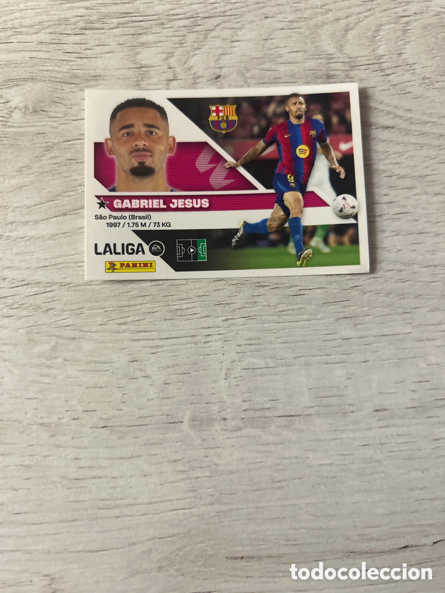 Cromos de f&uacute;tbol: Gabriel Jesus 63 &Uacute;ltimos Fichajes Barcelona Cuarta 4 Edici&oacute;n Liga Este 2026/27 26-27 Panini