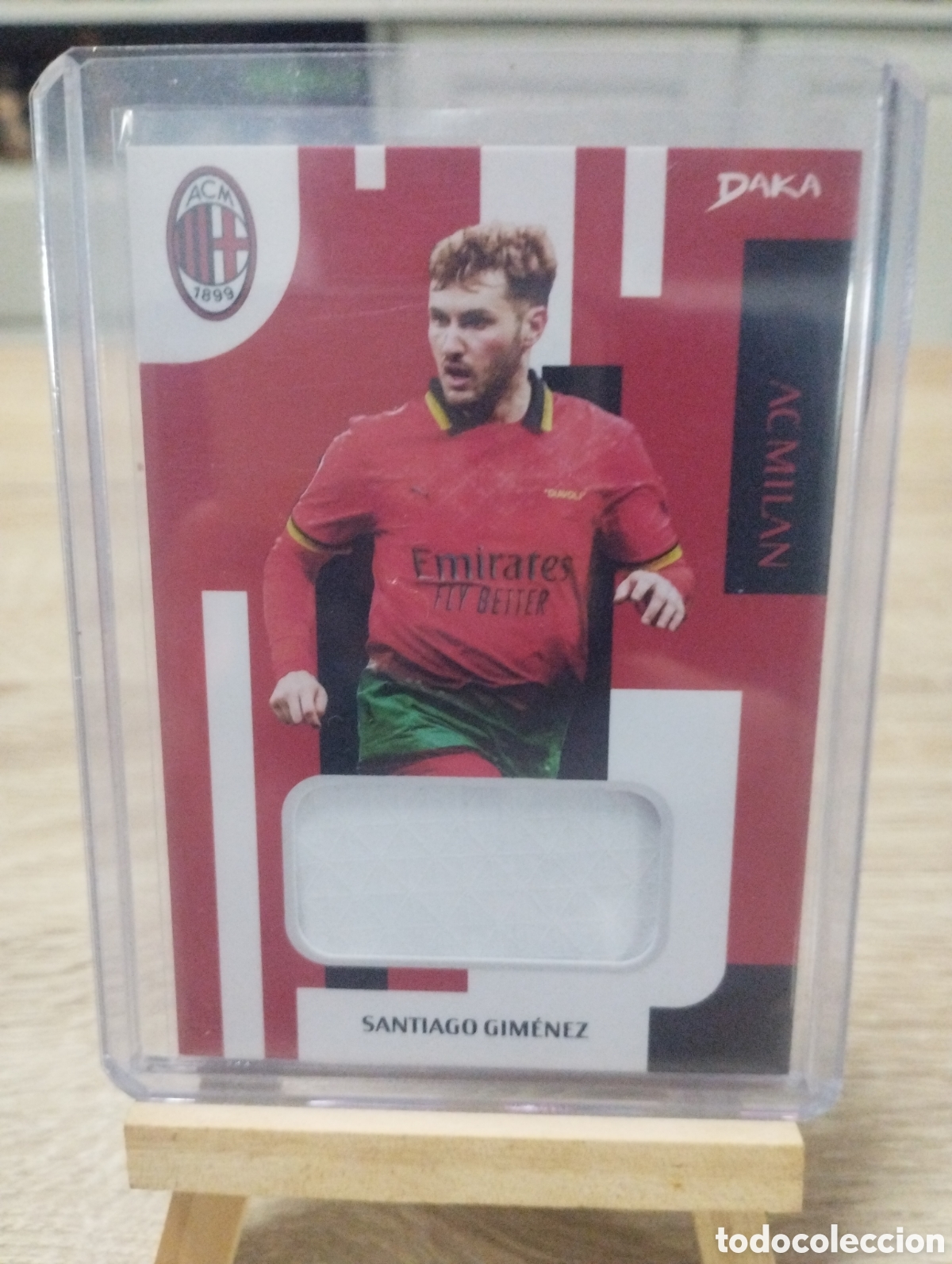 Cromos de f&uacute;tbol: Carta Relic trozo parche Santiago Gim&eacute;nez AC Milan