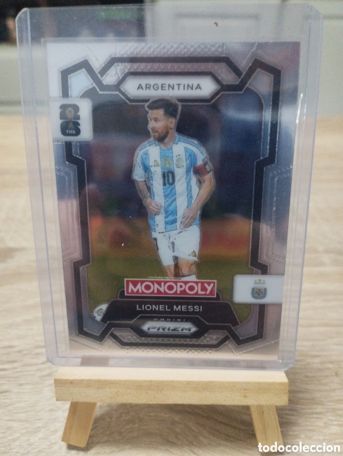 Cromos de f&uacute;tbol: Carta Panini Prizm Monopoly Leo Messi con Argentina