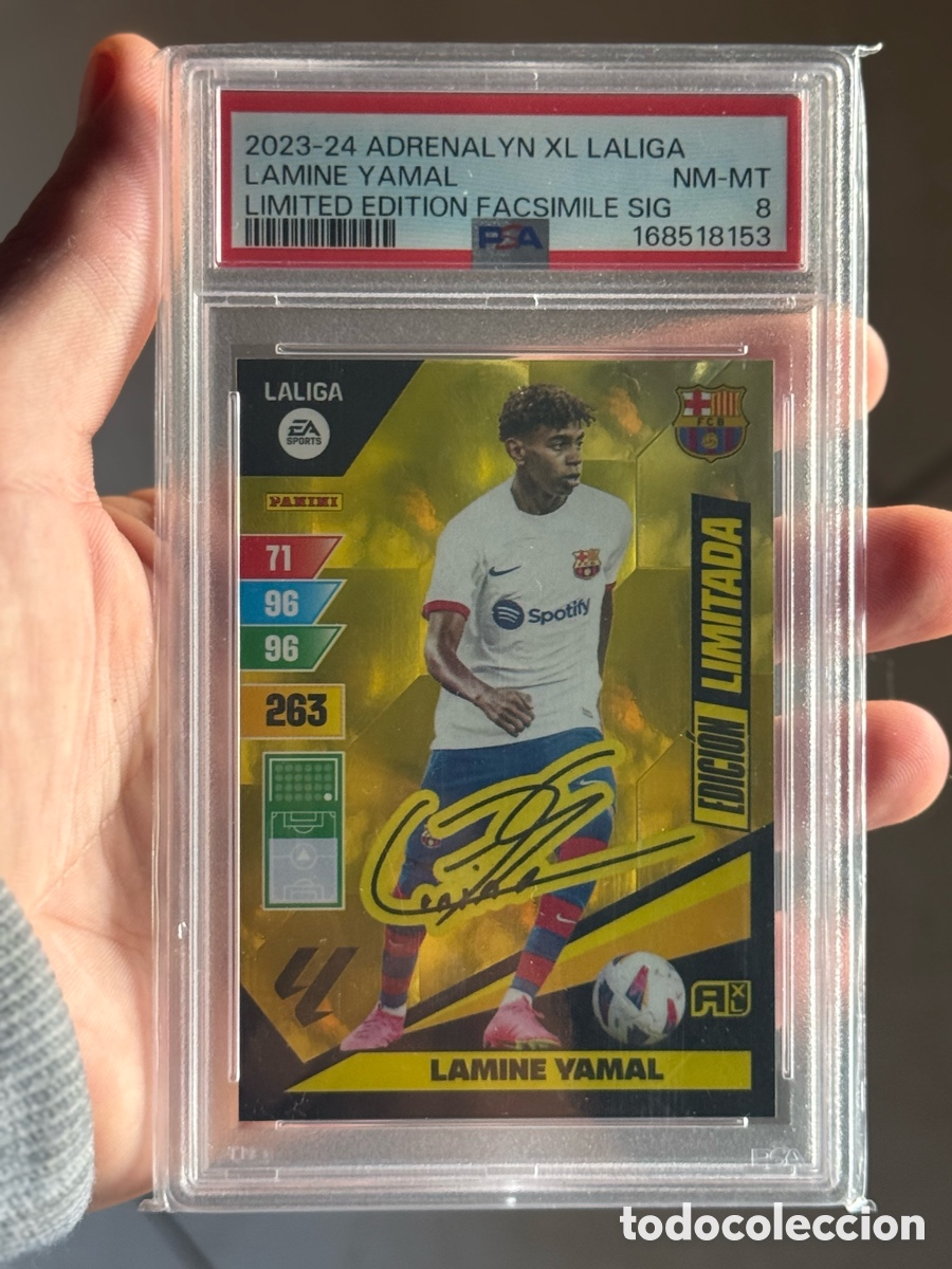 Cromos de f&uacute;tbol: Lamine Yamal Rookie Adrenalyn PSA 8