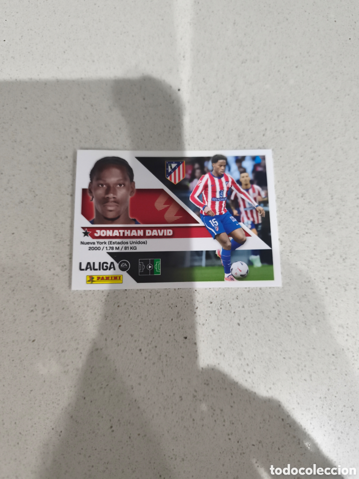 Cromos de f&uacute;tbol: CROMO N&Uacute;MERO 66 FICHAJE JONATHAN DAVID ATL&Eacute;TICO DE MADRID. LIGA ESTE 26/27. PANINI. CUARTA EDICI&Oacute;N.