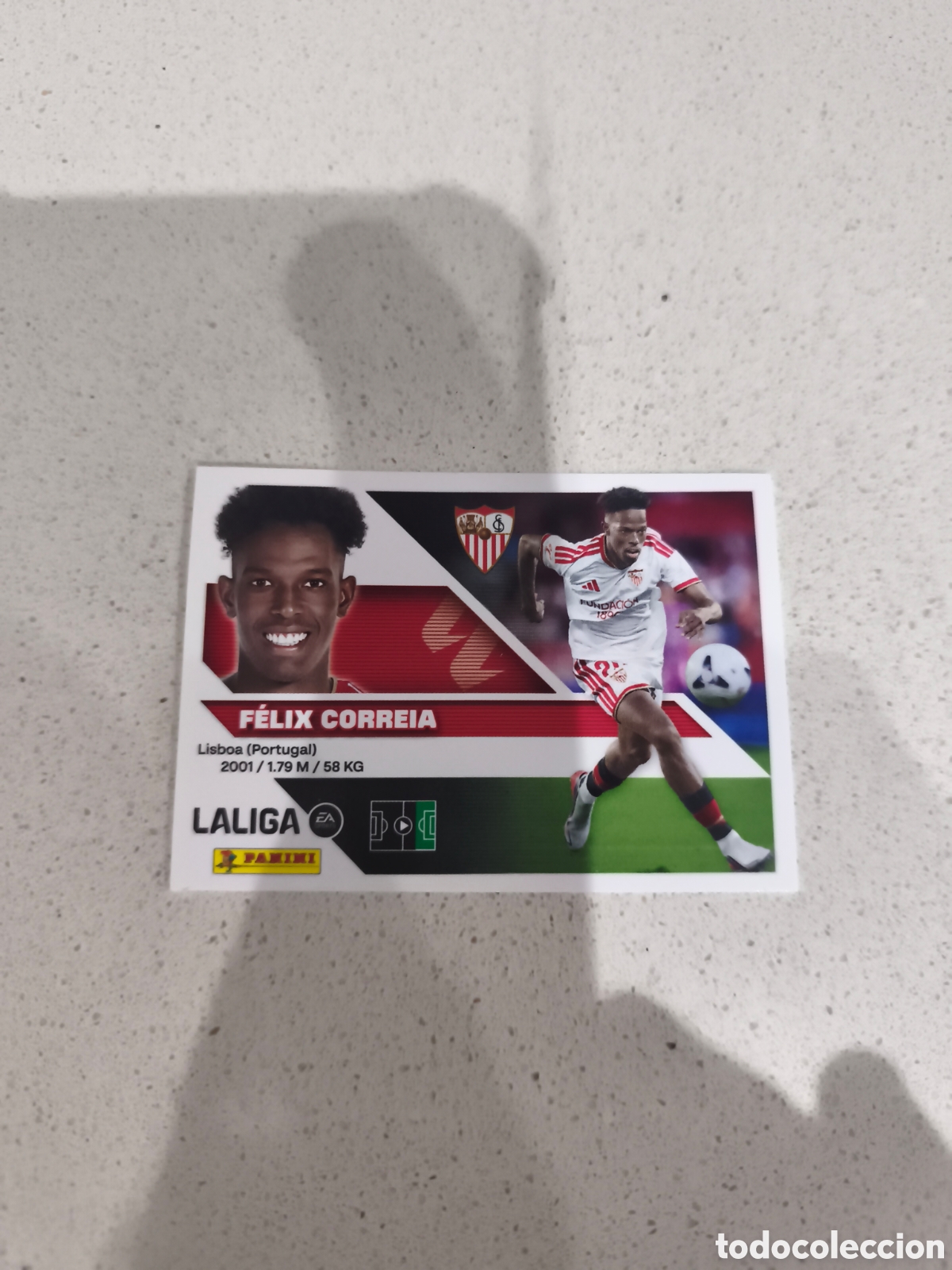 Cromos de f&uacute;tbol: CROMO N&Uacute;MERO 61 &Uacute;LTIMO FICHAJE FELIX CORREIA SEVILLA. LIGA ESTE 26/27. PANINI. CUARTA EDICI&Oacute;N.
