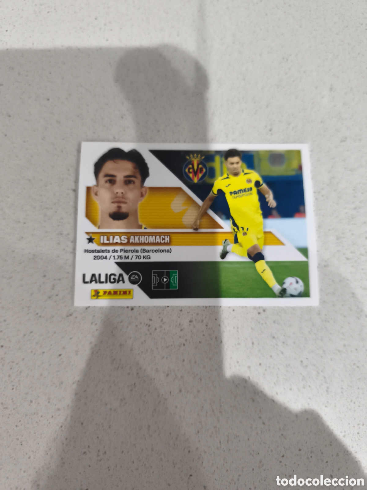Cromos de f&uacute;tbol: CROMO N&Uacute;MERO 16 BIS COLOCA ILIAS VILLARREAL. LIGA ESTE 26/27. PANINI. CUARTA EDICI&Oacute;N.