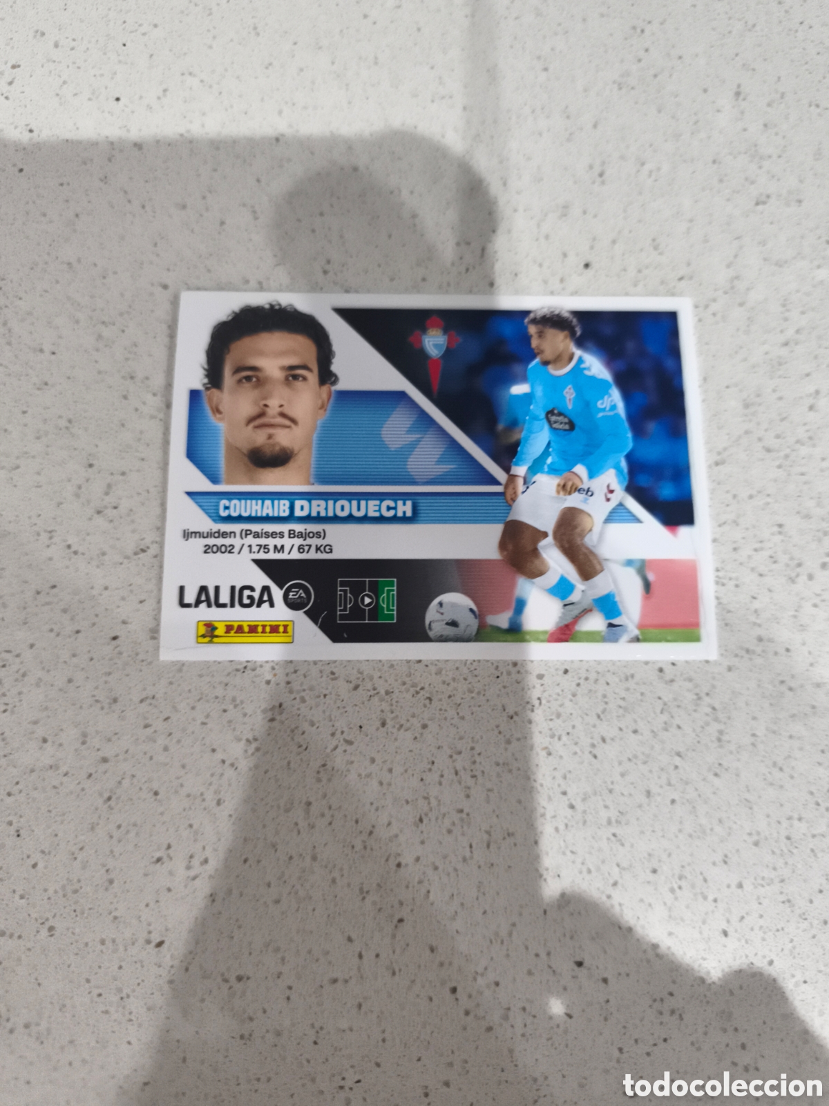 Cromos de f&uacute;tbol: CROMO N&Uacute;MERO 15 BIS COLOCA DRIOUECH CELTA DE VIGO. LIGA ESTE 26/27. PANINI. CUARTA EDICI&Oacute;N.