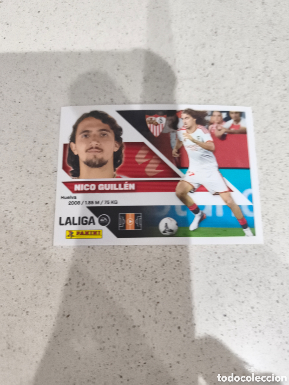 Cromos de f&uacute;tbol: CROMO N&Uacute;MERO 14 BIS COLOCA NICO GUILL&Eacute;N SEVILLA. LIGA ESTE 26/27. PANINI. CUARTA EDICI&Oacute;N.