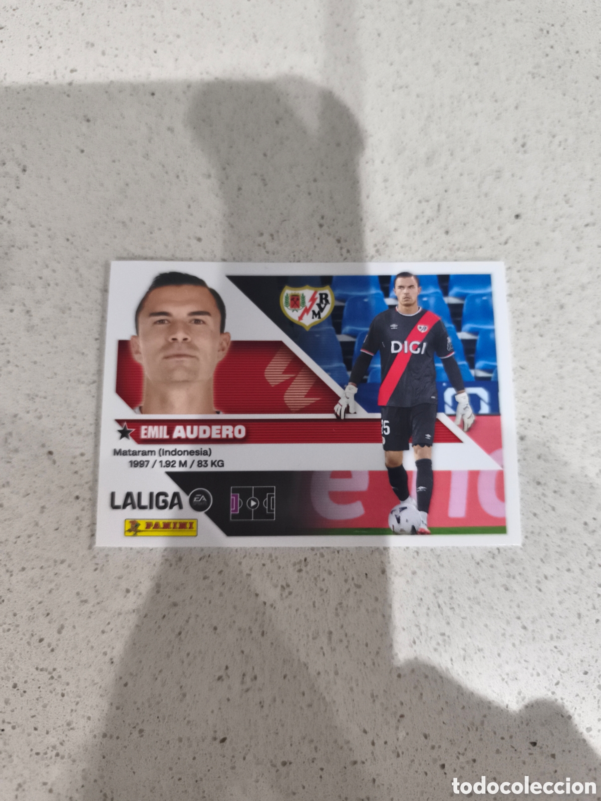 Cromos de f&uacute;tbol: CROMO N&Uacute;MERO 4 BIS COLOCA AUDERO RAYO VALLECANO. LIGA ESTE 26/27. PANINI. CUARTA EDICI&Oacute;N.
