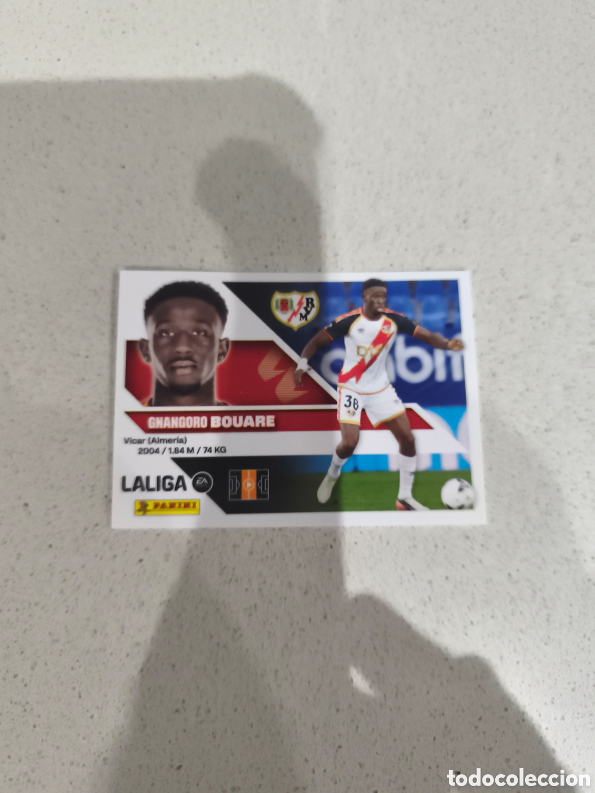 Cromos de f&uacute;tbol: CROMO N&Uacute;MERO 12 BIS COLOCA BOUARE RAYO VALLECANO. LIGA ESTE 26/27. PANINI. CUARTA EDICI&Oacute;N.