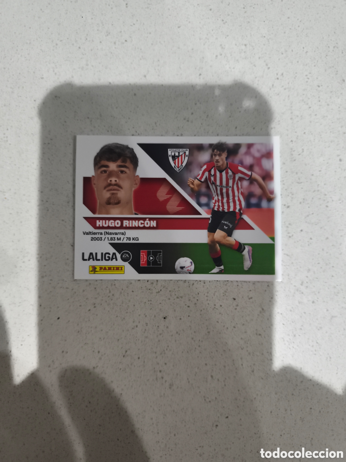 Cromos de f&uacute;tbol: CROMO N&Uacute;MERO 5 BIS COLOCA HUGO RINC&Oacute;N ATHLETIC BILBAO. LIGA ESTE 26/27. PANINI. CUARTA EDICI&Oacute;N.