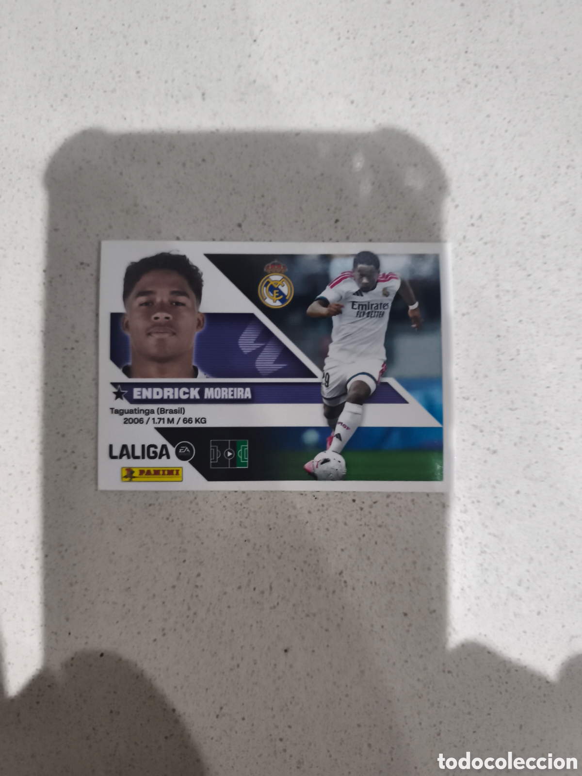 Cromos de f&uacute;tbol: CROMO N&Uacute;MERO 18 BIS COLOCA ENDRICK REAL MADRID. LIGA ESTE 26/27. PANINI. CUARTA EDICI&Oacute;N.