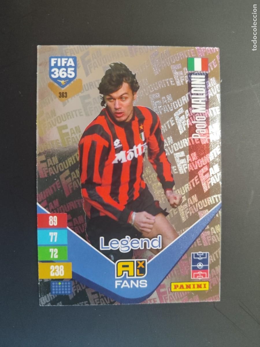 Cromos de f&uacute;tbol: ADRENALYN XL FIFA 365 2027 CARD FANS LEGEND MALDINII AC MILAN # 363 PANINI
