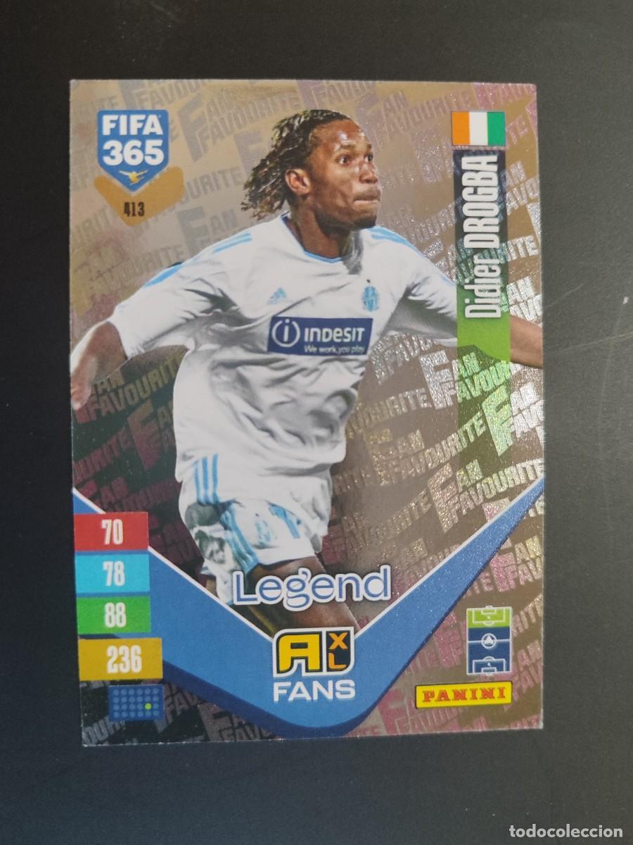 Cromos de f&uacute;tbol: ADRENALYN XL FIFA 365 2027 CARD FANS LEGEND DROGBA MARSELLA # 413 PANINI