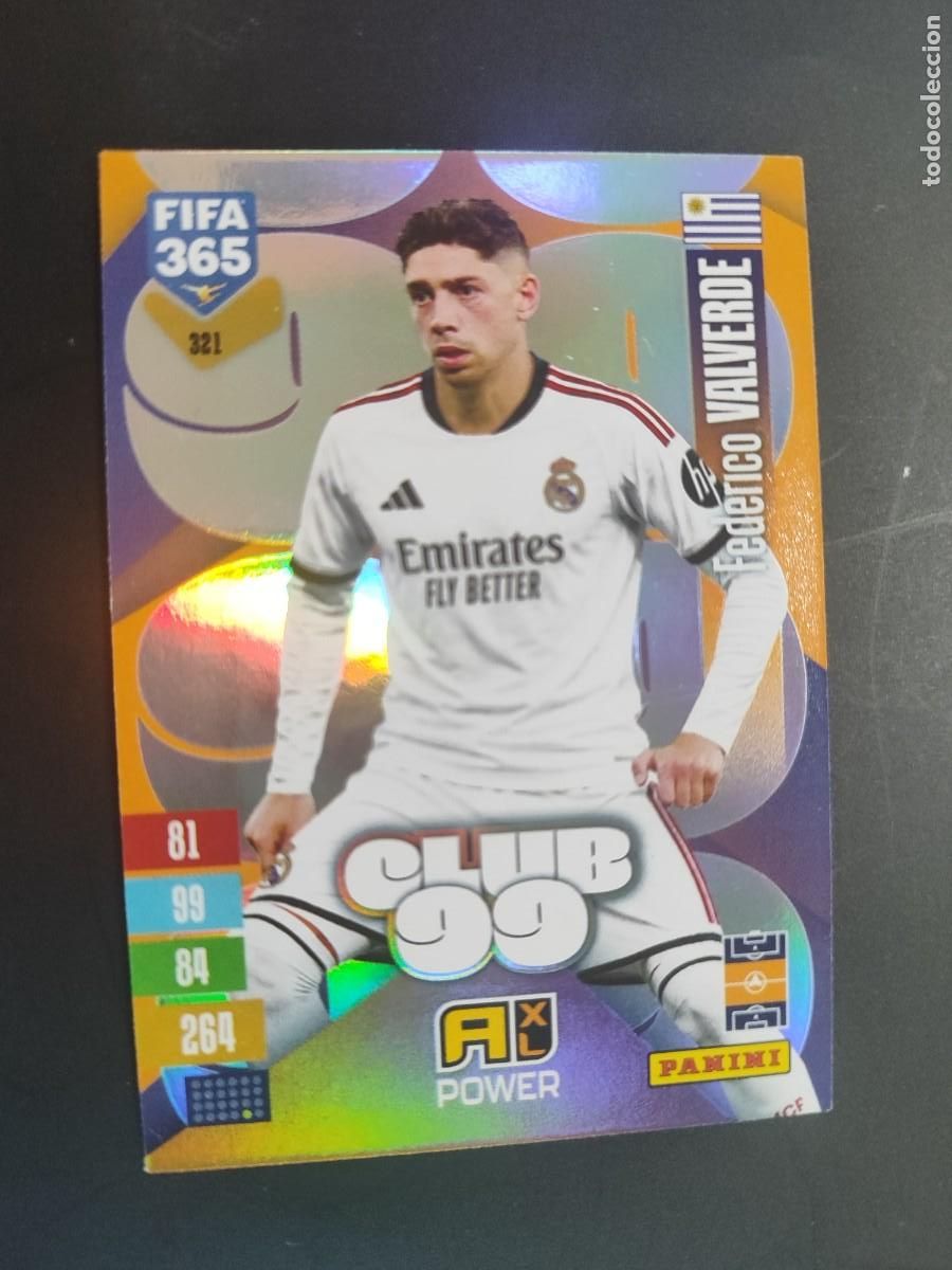Cromos de f&uacute;tbol: ADRENALYN XL FIFA 365 2027 CARD CLUB99 VALVERDE REAL MADRID # 321 PANINI