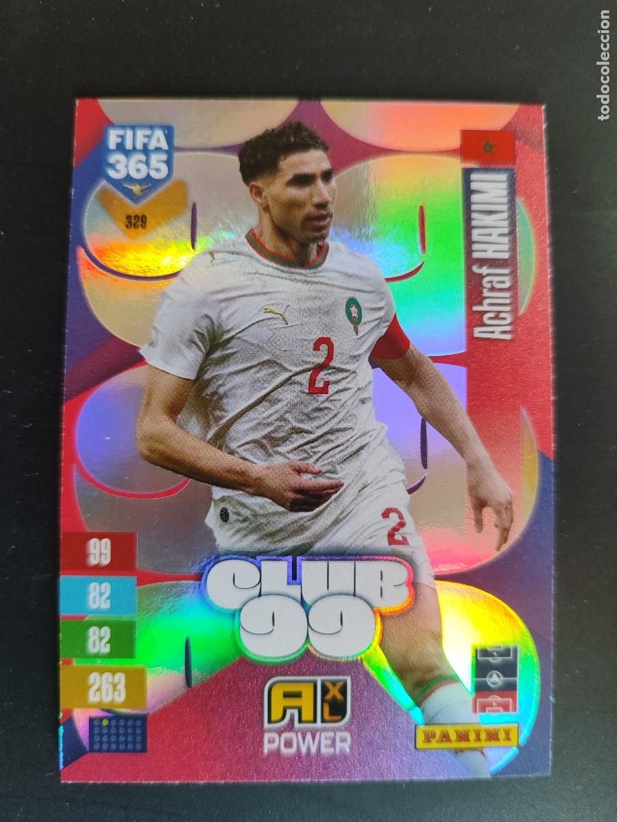 Cromos de f&uacute;tbol: ADRENALYN XL FIFA 365 2027 CARD CLUB99 HAKIMI MARRUECOS # 329 PANINI