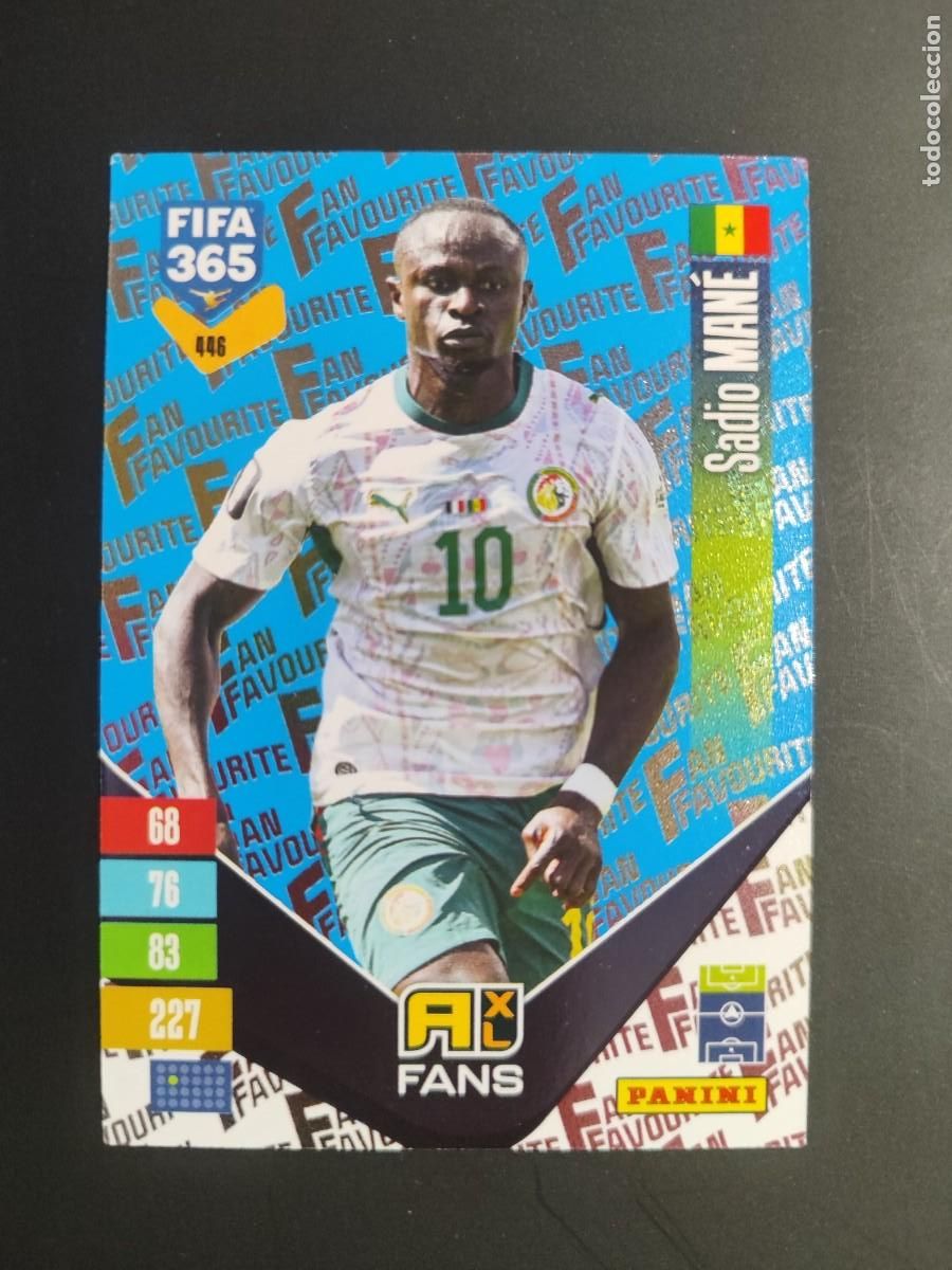 Cromos de f&uacute;tbol: ADRENALYN XL FIFA 365 2027 CARD FANS PARALELA AZUL SADIO MANE SENEGAL # 446 PANINI