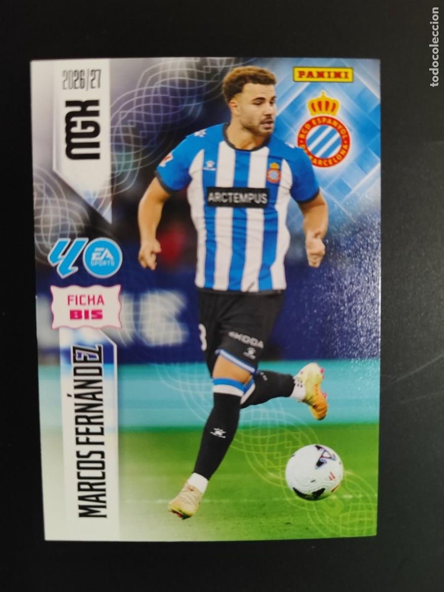 Football Stickers: TERCERA EDICION MEGACRACKS 26/27 3&ordf; EDICION CARD FICHA BIS MARCOS FERNANDEZ RCD ESPA&Ntilde;OL # 179BIS