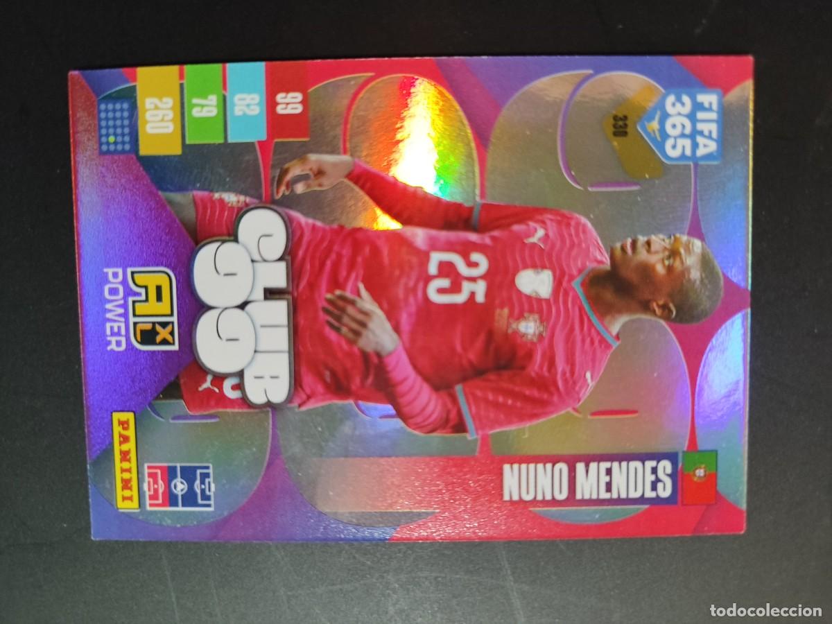 Cromos de f&uacute;tbol: ADRENALYN XL FIFA 365 2027 CARD CLUB99 NUNO MENDES PORTUGAL # 330 PANINI