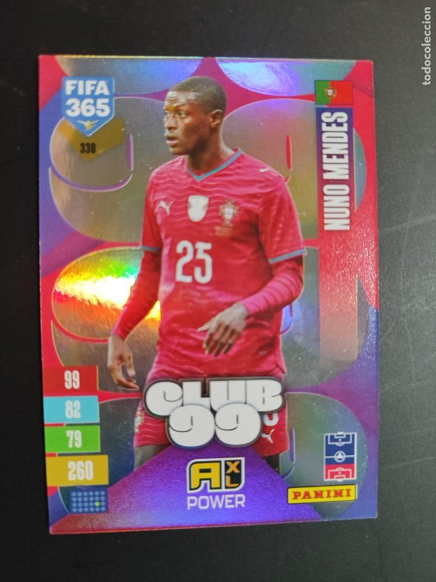 Cromos de Futebol: ADRENALYN XL FIFA 365 2027 CARD CLUB99 NUNO MENDES PORTUGAL # 330 PANINI