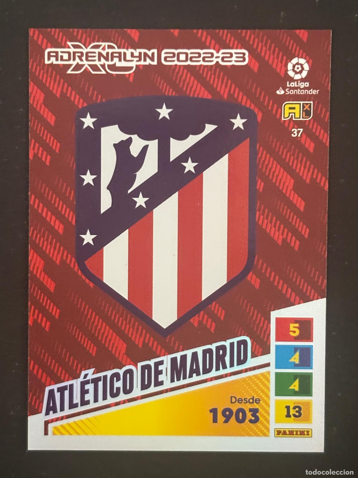 Figurine di Calcio: 37 ESCUDO AT MADRID ADRENALYN XL LALIGA SANTANDER 22-23 2022-2023 PANINI