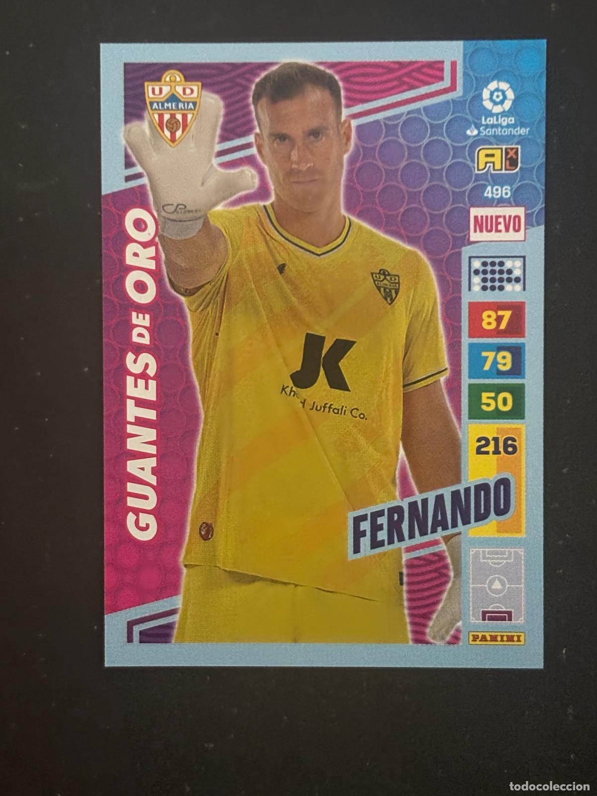 Cartes &agrave; collectionner de Football: 496 FERNANDO ALMERIA NUEVO GUANTES DE ORO ADRENALYN PLUS 2&ordf; EDICI&Oacute;N ADRENALYN LALIGA 22-23