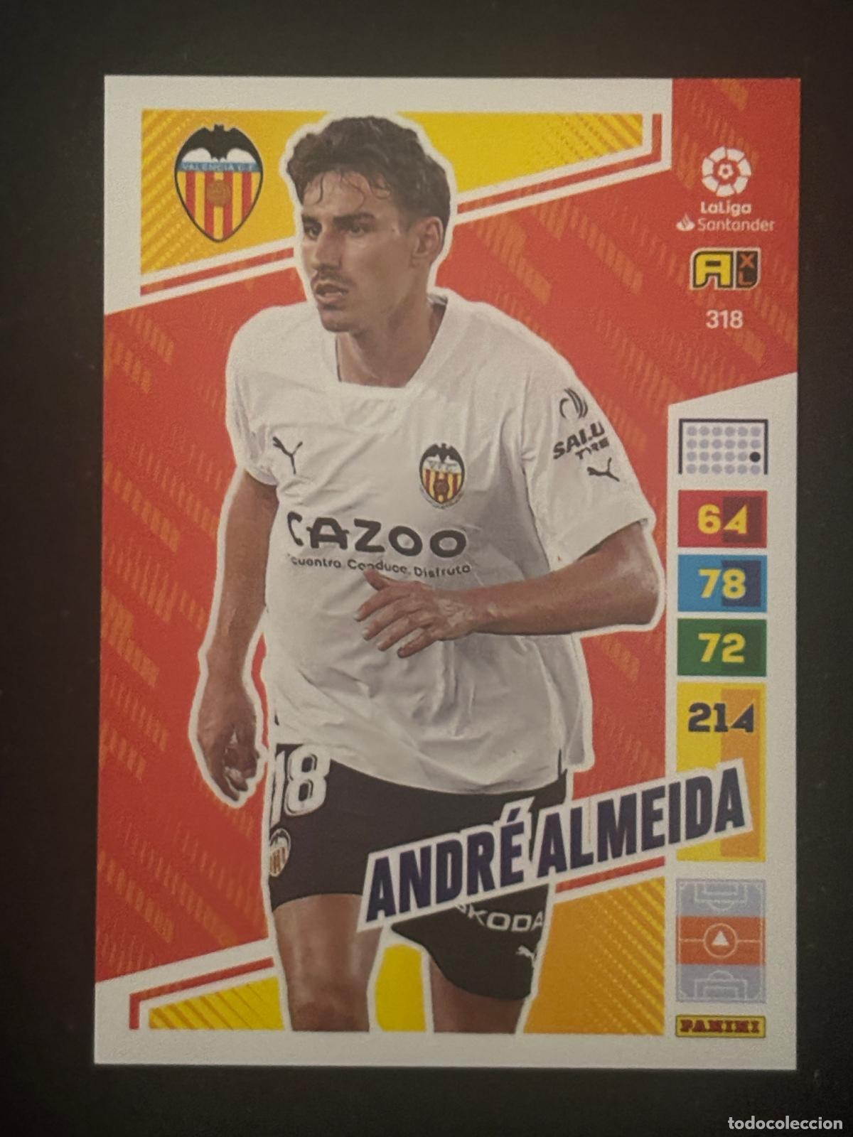Figurine di Calcio: 318 ANDR&Eacute; ALMEIDA VALENCIA ADRENALYN XL LALIGA SANTANDER 22-23 2022-2023 PANINI