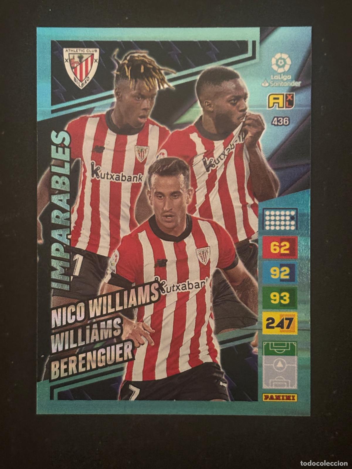 Cartes &agrave; collectionner de Football: 436 NICO WILLIAMS/WILLIAMS/BERENGUER AT BILBAO IMPARABLES ADRENALYN XL LALIGA 22-23