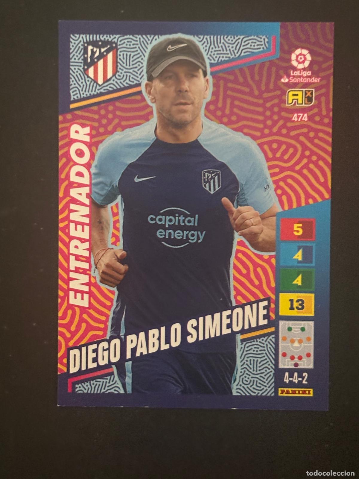 Cromos de Futebol: 474 DIEGO PABLO SIMEONE AT MADRID ENTRENADOR PLUS 2&ordf; EDICI&Oacute;N ADRENALYN XL LALIGA 22-23
