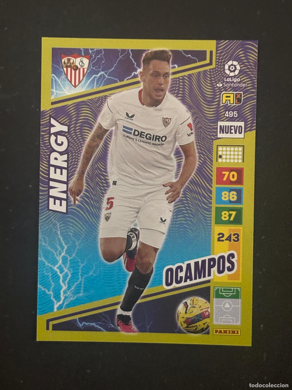 Cromos de Futebol: 495 OCAMPOS SEVILLA NUEVO ENERGY ADRENALYN PLUS 2&ordf; EDICI&Oacute;N ADRENALYN XL LALIGA 22-23