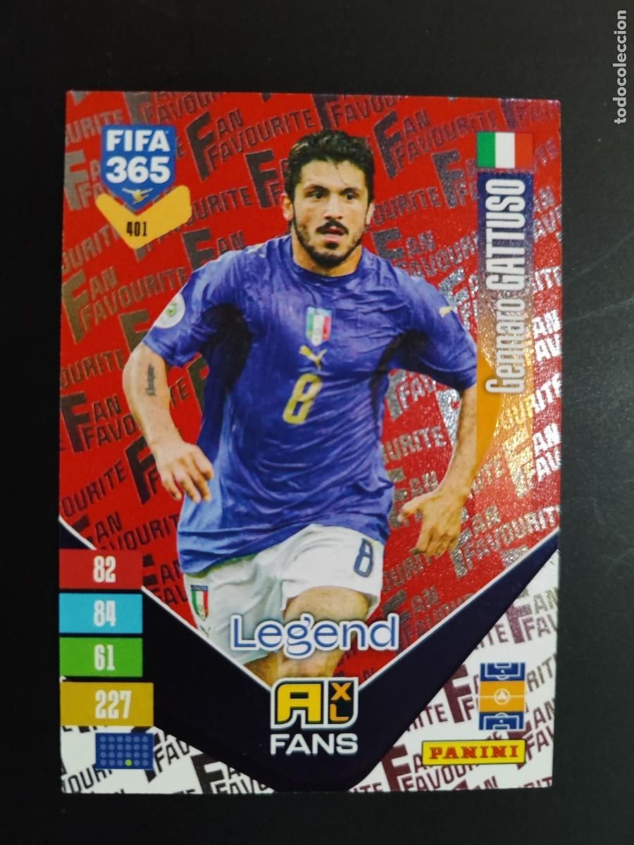 Cromos de f&uacute;tbol: ADRENALYN XL FIFA 365 2027 CARD FANS LEGEND ROJO GATTUSO ITALIA # 401 PANINI