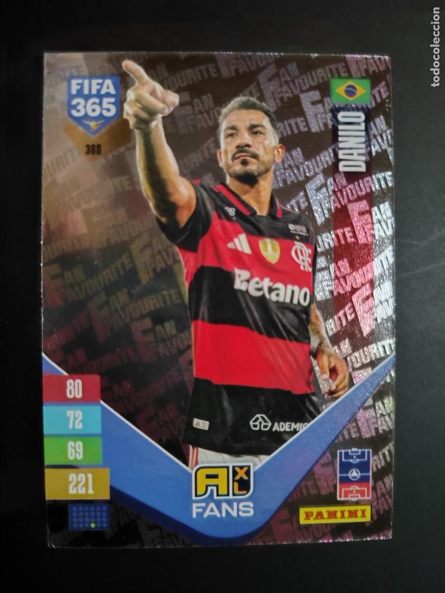 Cromos de f&uacute;tbol: ADRENALYN XL FIFA 365 2027 CARD FANS DANILO FLAMENGO # 360 PANINI