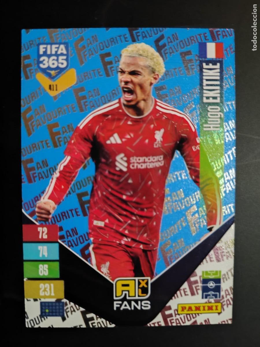 Cromos de f&uacute;tbol: ADRENALYN XL FIFA 365 2027 CARD FANS AZUL EKITIKE LIVERPOOL # 411 PANINI