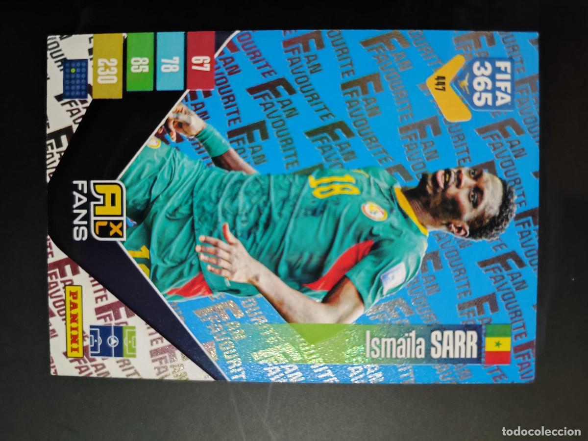 Cromos de f&uacute;tbol: ADRENALYN XL FIFA 365 2027 CARD FANS AZUL SARR SENEGAL # 447 PANINI