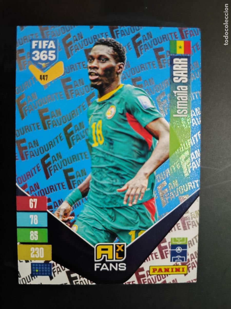 Cromos de f&uacute;tbol: ADRENALYN XL FIFA 365 2027 CARD FANS AZUL SARR SENEGAL # 447 PANINI