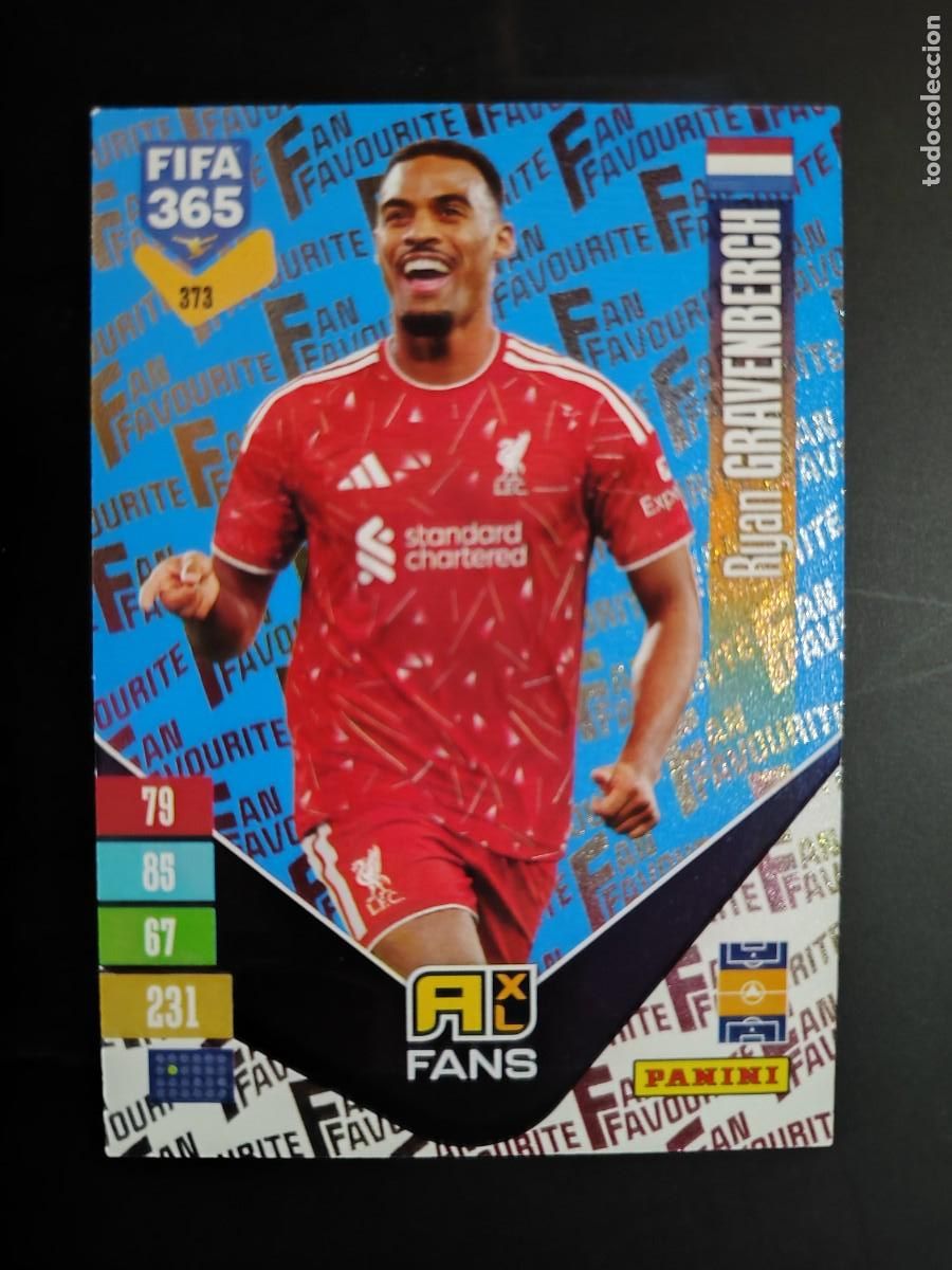 Cromos de f&uacute;tbol: ADRENALYN XL FIFA 365 2027 CARD FANS AZUL GRAVENBERCH LIVERPOOL # 373 PANINI
