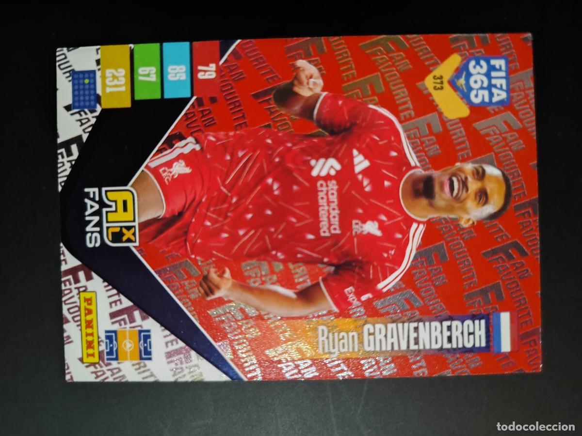 Cromos de f&uacute;tbol: ADRENALYN XL FIFA 365 2027 CARD FANS ROJA GRAVENBERCH LIVERPOOL # 373 PANINI