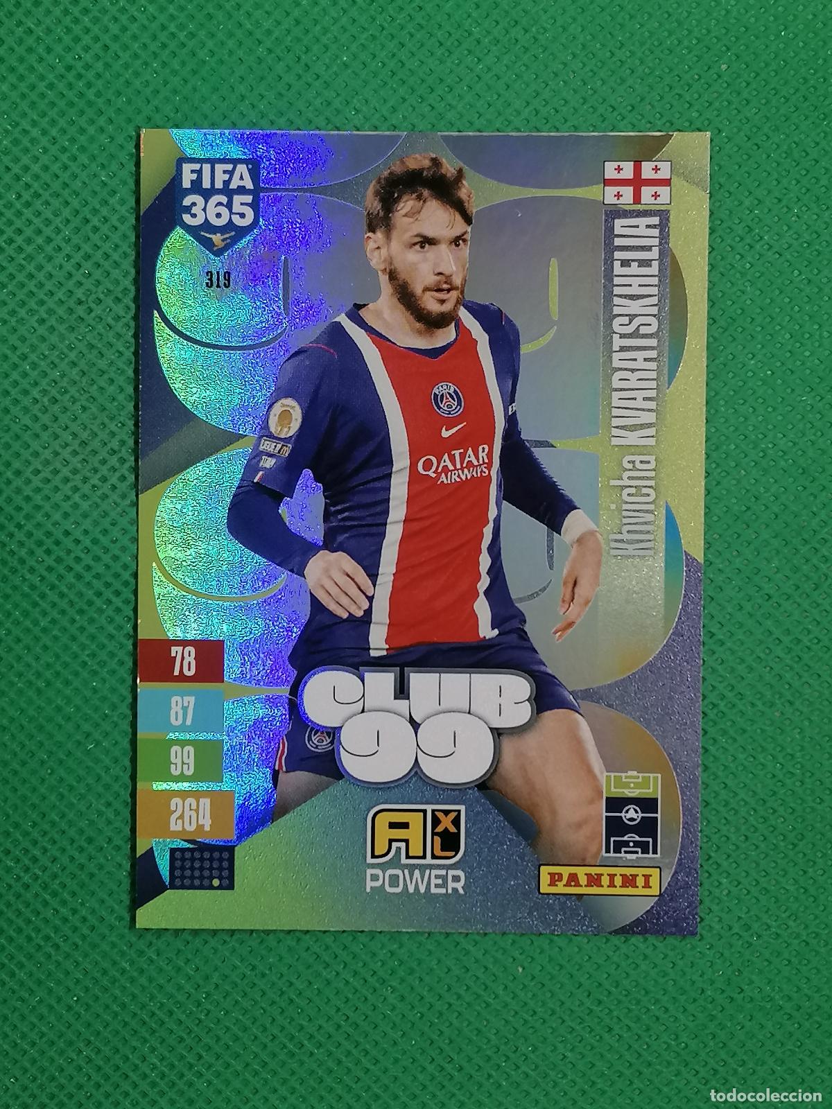 Cromos de f&uacute;tbol: 319 KHVICHA KVARATSKHELIA PARIS PSG CLUB 99 POWER ⚽ PANINI ADRENALYN XL FIFA 365 26 27 2026 2027 ⚽