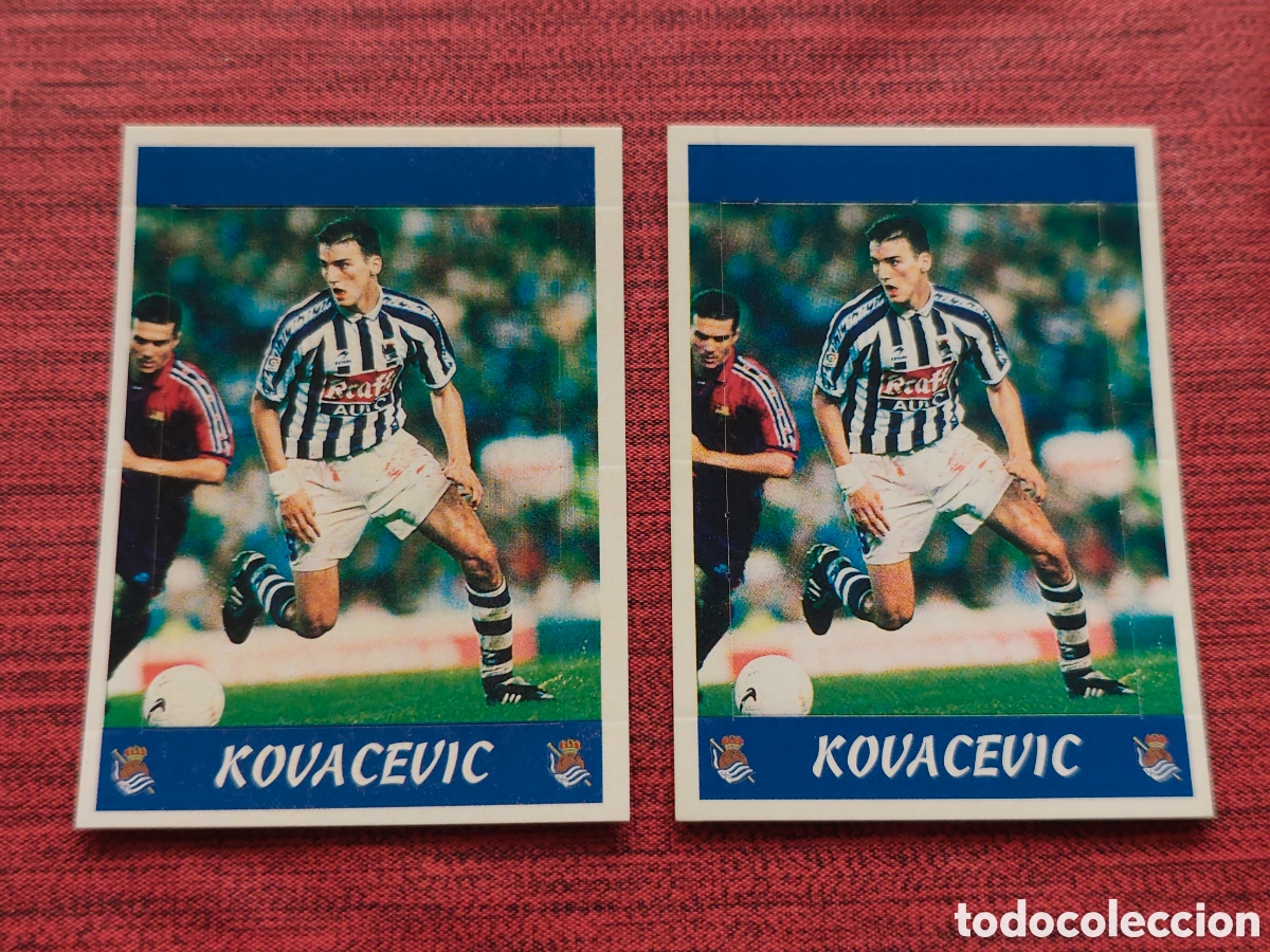 Cromos de f&uacute;tbol: DOBLE VERSI&Oacute;N TRASERA 127 KOVACEVIC REAL SOCIEDAD PANINI LIGA 1997 1998
