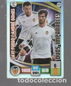 Cromos de f&uacute;tbol: CROMOS DE ADRENALYN XL Y PANINI DEL N&ordm; 427 A&Ntilde;O 2015/15 DEL VALENCIA D&Uacute;OS IMPARABLES
