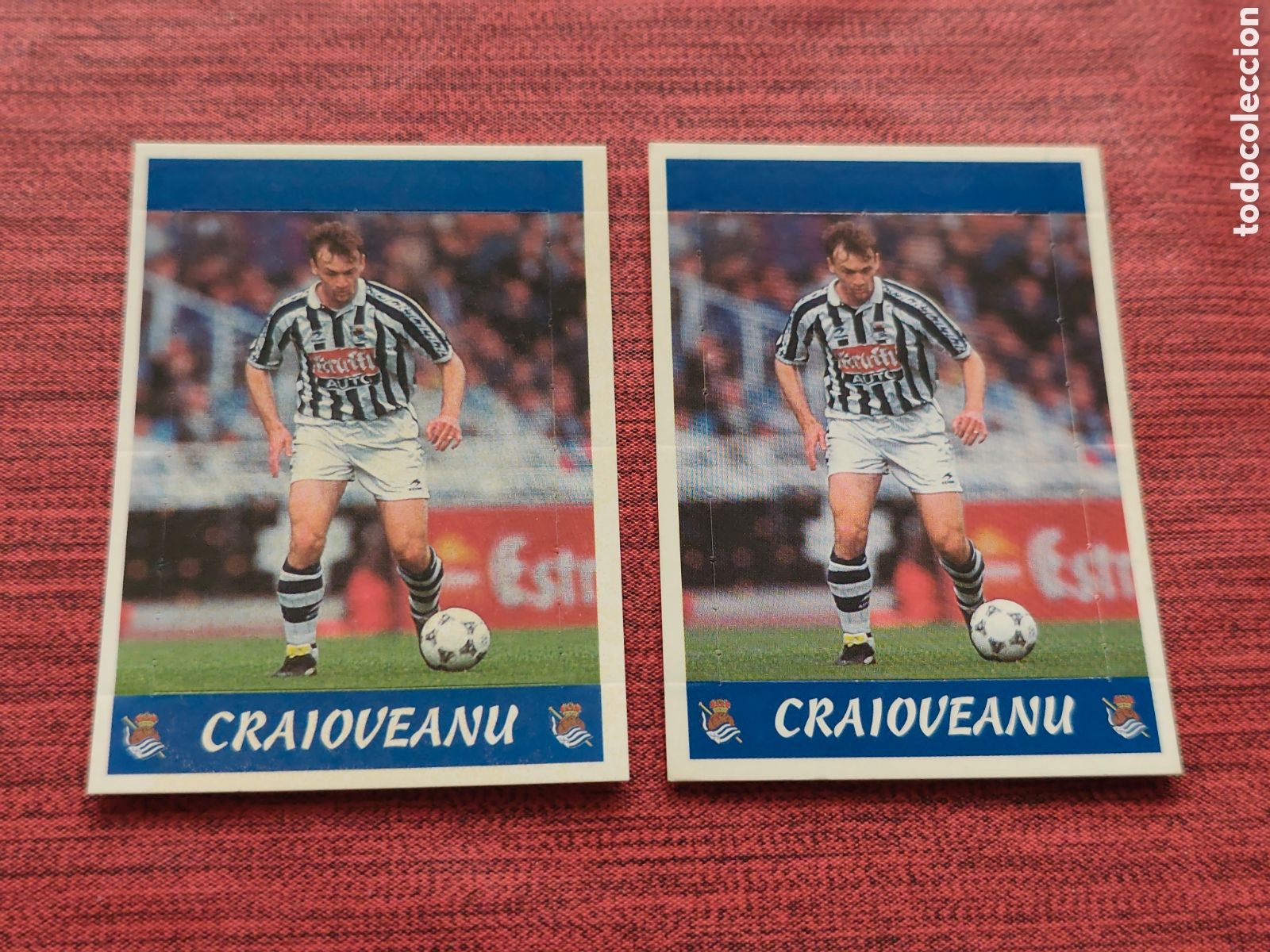 Cromos de f&uacute;tbol: DOBLE VERSI&Oacute;N TRASERA 126 CRAIOVEANU REAL SOCIEDAD PANINI LIGA 1997 1998