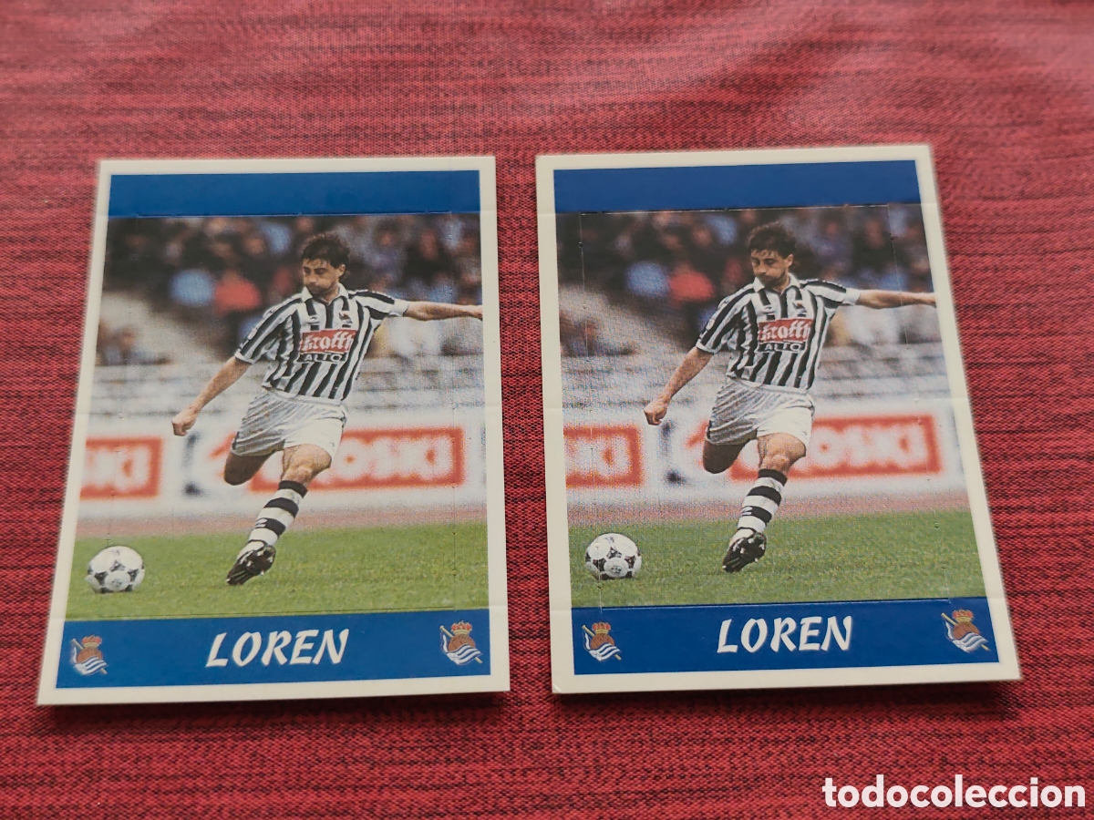 Cromos de f&uacute;tbol: DOBLE VERSI&Oacute;N TRASERA 116 LOREN REAL SOCIEDAD PANINI LIGA 1997 1998